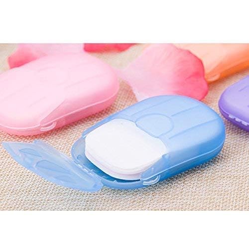 Disposable Travel Paper Soap Strips For Handwash - Travelling Scented Mini Paper Soap Sheets Flakes Cleaning Foaming Hand Washing (Pack Of 2 - Total 40 Sheets)