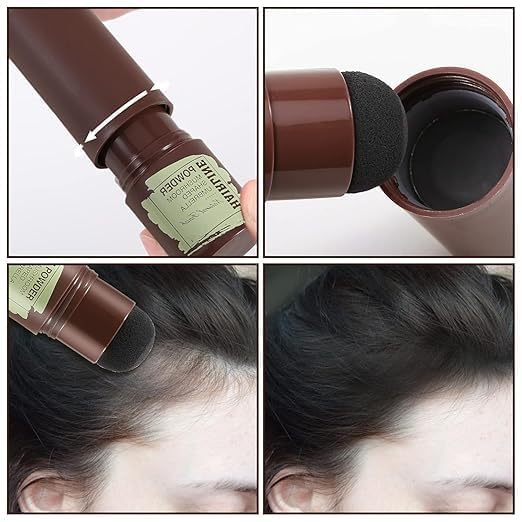 Hairline Powder Stick Hair Shadow Powder Root Touch Up Powder Waterproof Hair Shading Sponge Pen Hair Filler Powder for Cover Gray Hair Root, Hair Touch-Up Thin Hair Eyebrow Stamp