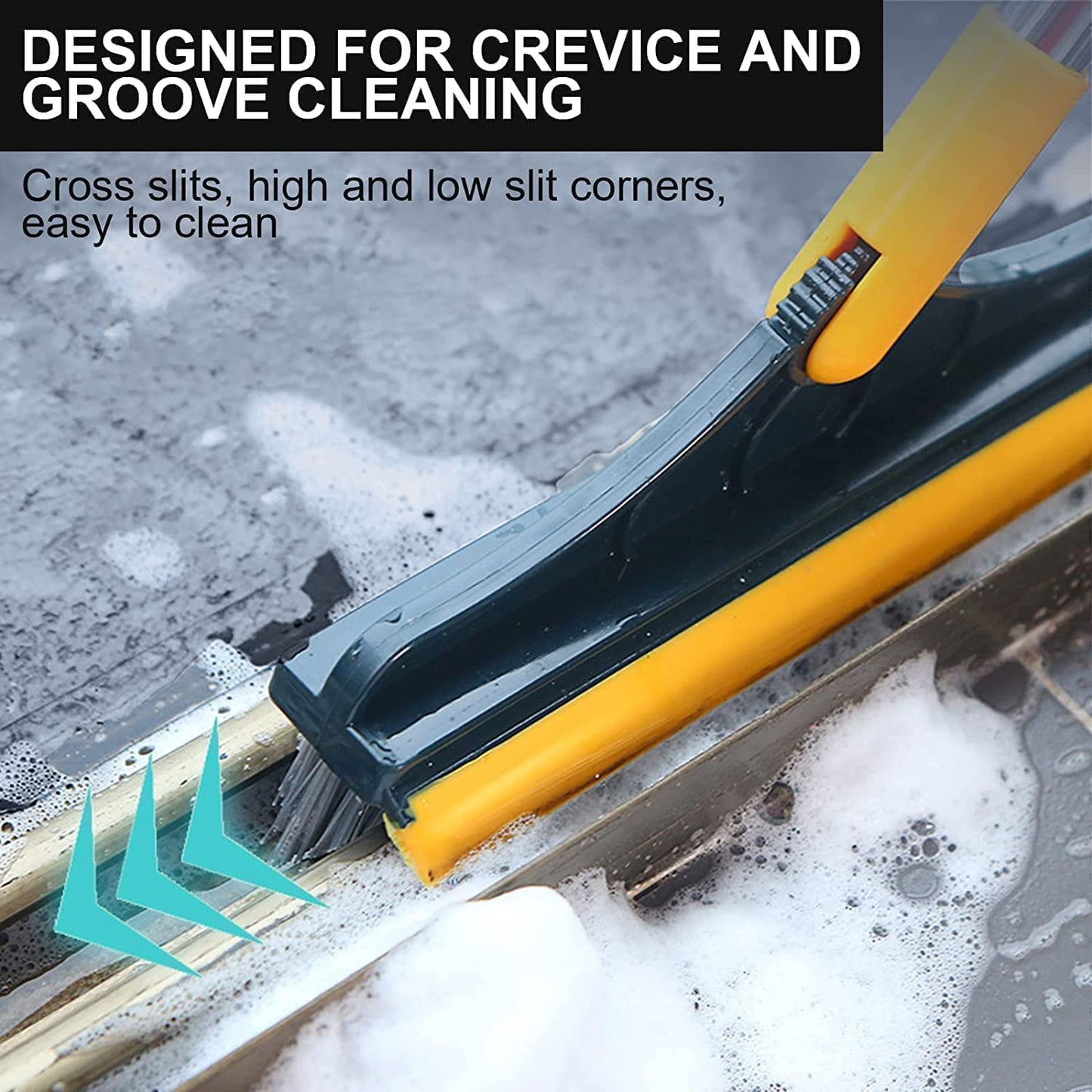 3-in-1 Bathroom Cleaning Brush With Wiper - Long Handle 180° Rotate Toilet Brush, Tiles Cleaning, Floor Scrub for Kitchen and Bathroom