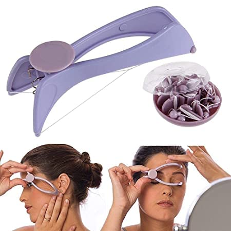 Women's Eyebrow Face and Body Hair Threading Tweezer Kit Used For Eyebrows Lining & Trimming, Face, Chin & Upper Lip Hair Removing Tool/machine/epilators (Purple)