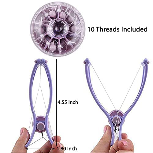 Women's Eyebrow Face and Body Hair Threading Tweezer Kit Used For Eyebrows Lining & Trimming, Face, Chin & Upper Lip Hair Removing Tool/machine/epilators (Purple)