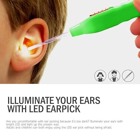 Ear wax Remover with LED Flashlight Ear pick for Ear wax remover and cleaner, Ear cleaning tools for kids and adults Curette Store Extra Extensions in Rear Better Accuracy Earpick