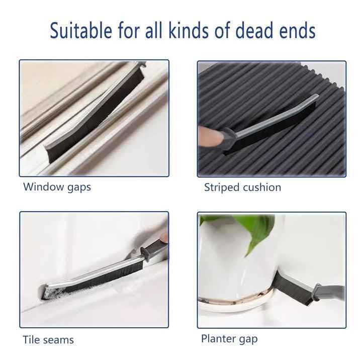2 PCS Plastic Gap Cleaning Brush, Bathroom Gap Cleaning Brush, Clean The Dead Corners of Kitchen Tiles, Multifunctional Window Slots, Multi-Purpose Door Window Track Deep (2)