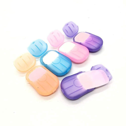 Disposable Travel Paper Soap Strips For Handwash - Travelling Scented Mini Paper Soap Sheets Flakes Cleaning Foaming Hand Washing (Pack Of 2 - Total 40 Sheets)