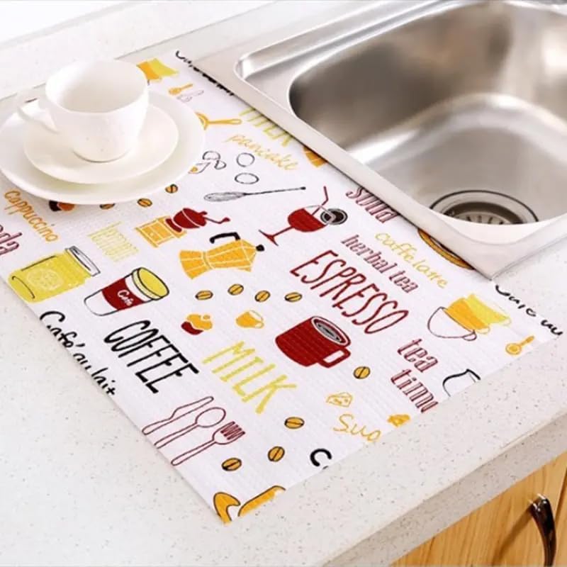 Kitchen Cupboard Liners Mat Roll Drawer Liner Mats Drawer Refrigerator Table Pad Waterproof Place Mat(30x300 cm Multicolor