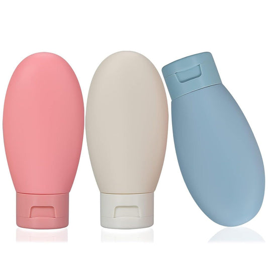Refiilable Travel Essentials 60 ML Bottel, Silicon Squeeze Bottles, Travelling Container for Shampoo, Cream and Body Lotion, Bathing Gel, Body Oil Ideal for Travel Accessories