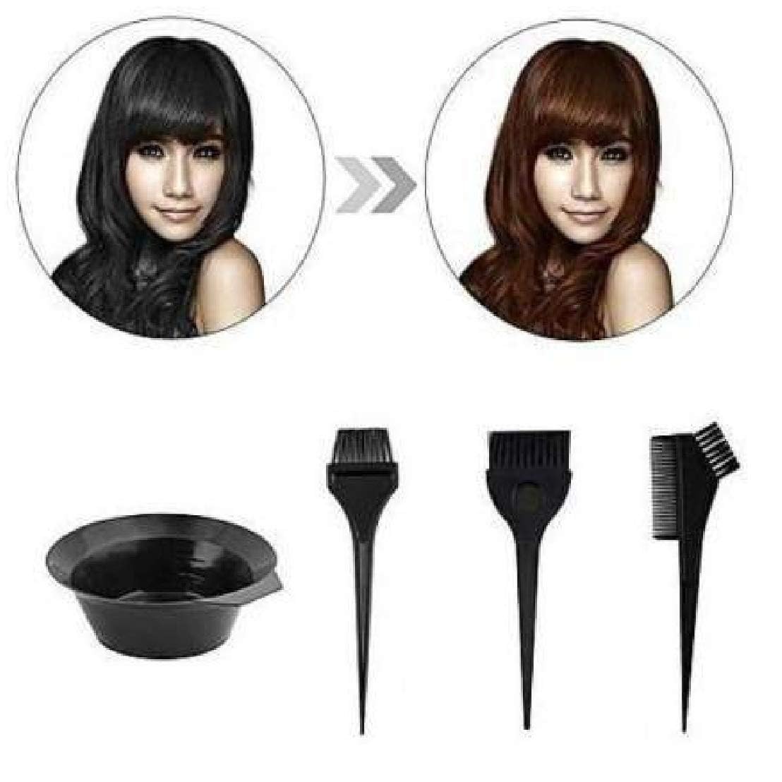 Hair Coloring Dyeing Kit Brush with Bowl, Professional Use Dye Brush Kit for Saloon Color Mixing Bowl Set and Parlous Both Men and Women