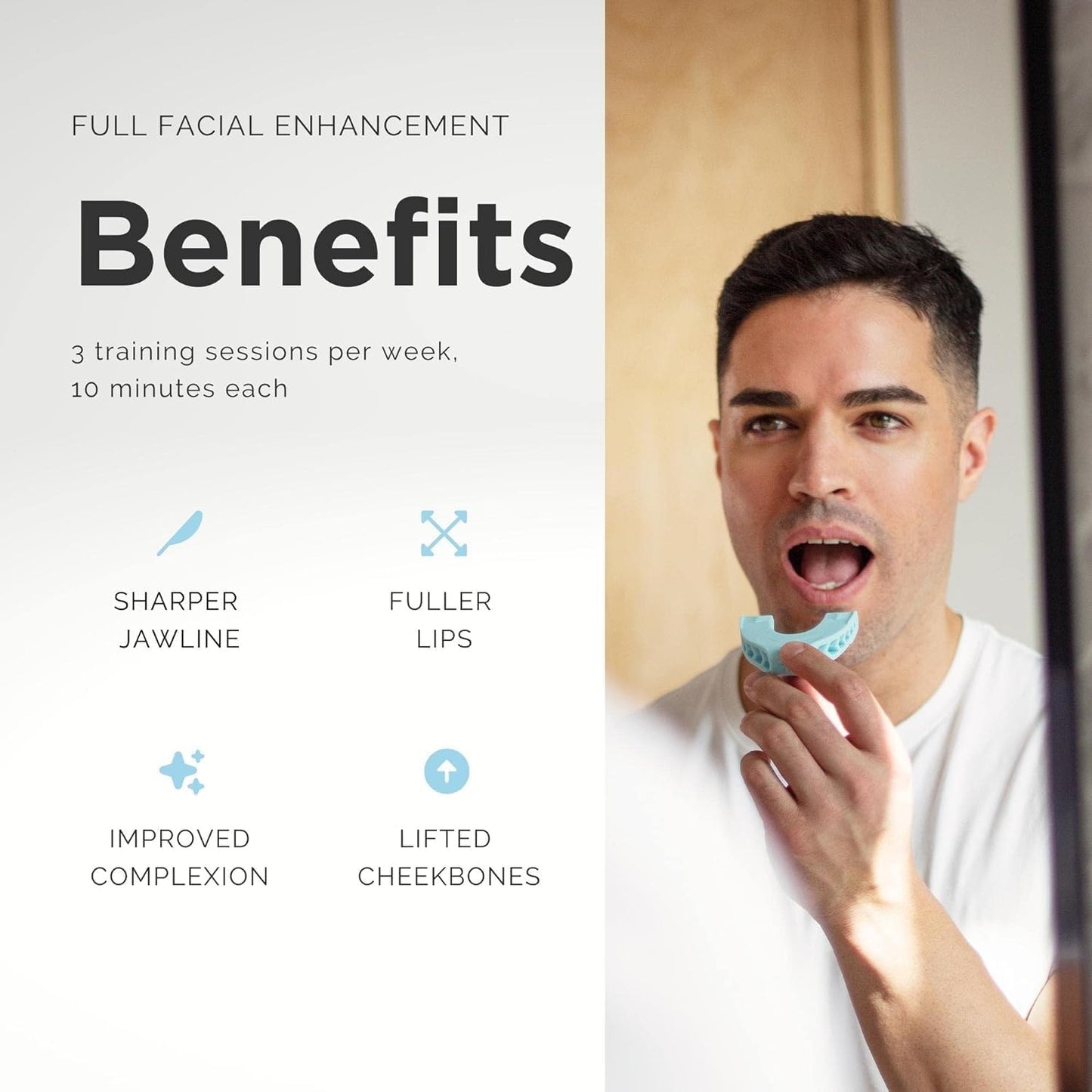 Premium Facial Exerciser - Jawline Exerciser for Men and Women – Tighten, Tone & Strengthen, Target your jawline, chin, lips and cheekbones - Food-grade Silicone