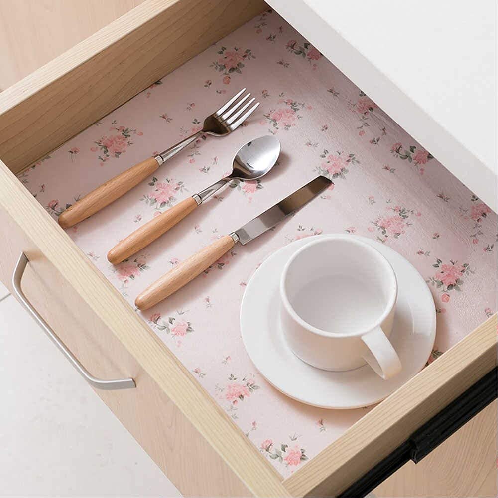 Kitchen Cupboard Liners Mat Roll Drawer Liner Mats Drawer Refrigerator Table Pad Waterproof Place Mat(30x300 cm Multicolor