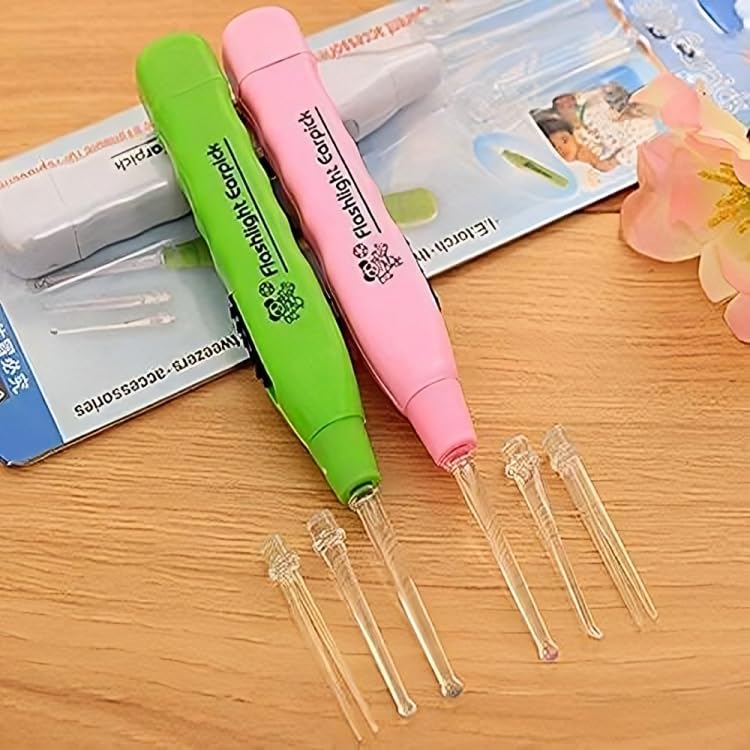 Ear wax Remover with LED Flashlight Ear pick for Ear wax remover and cleaner, Ear cleaning tools for kids and adults Curette Store Extra Extensions in Rear Better Accuracy Earpick