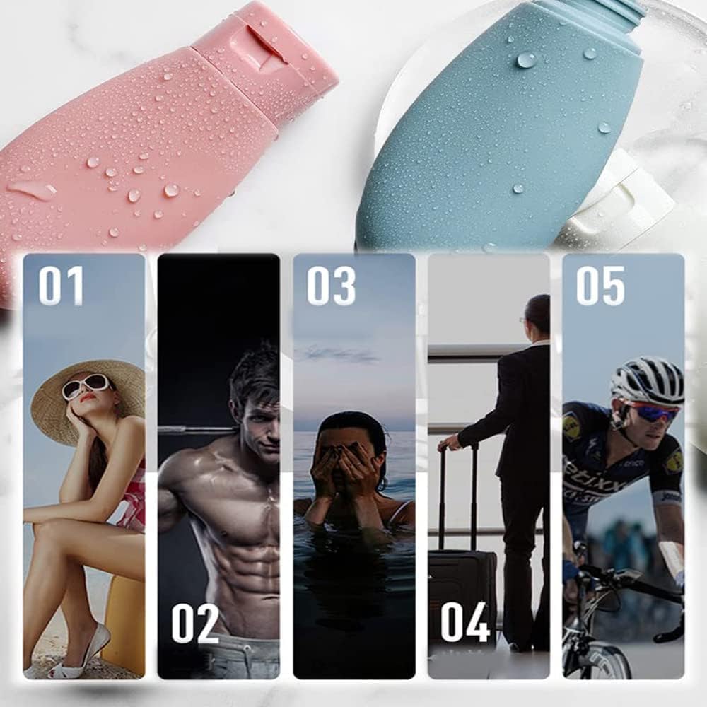 Refiilable Travel Essentials 60 ML Bottel, Silicon Squeeze Bottles, Travelling Container for Shampoo, Cream and Body Lotion, Bathing Gel, Body Oil Ideal for Travel Accessories