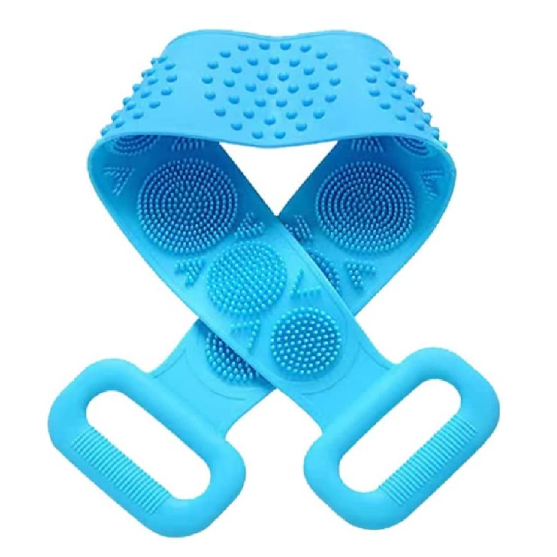 Silicone Body Back Scrubber, Double Side Bathing Brush for Skin Deep Cleaning Massage, Dead Skin Removal Exfoliating Belt for Shower, Body Brush for Bathing (Medium)