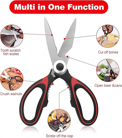 Kitchen Scissor for General Use, Heavy Duty Kitchen Raptor Meat Shears, Cooking Scissors, Stainless Steel Multi-Function Scissors for Food, Chicken, Poultry, Fish, Pizza, Herbs (PACK OF 1)