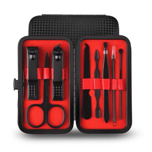 7 in 1 Manicure set Professional Black Stainless Steel Nail Clipper Kit Finger Plier Nails art Pedicure Toe Nail Tools Set