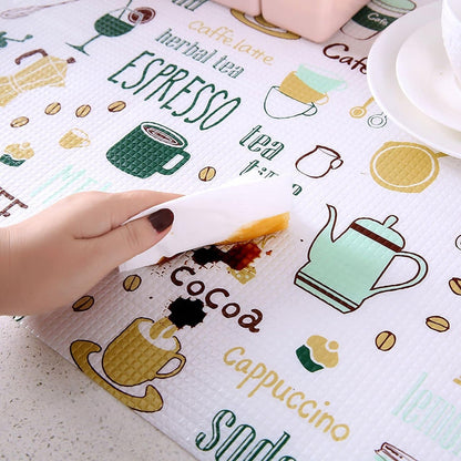 Kitchen Cupboard Liners Mat Roll Drawer Liner Mats Drawer Refrigerator Table Pad Waterproof Place Mat(30x300 cm Multicolor