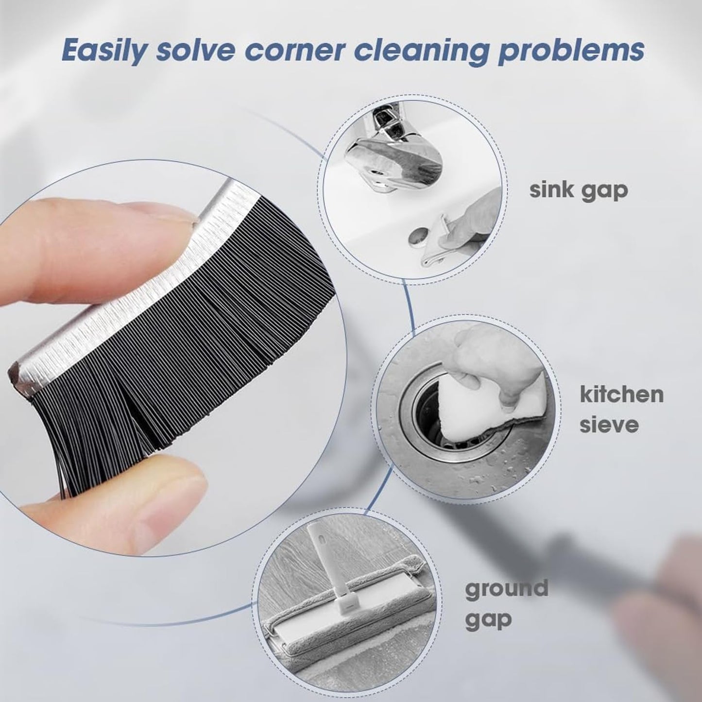 2 PCS Plastic Gap Cleaning Brush, Bathroom Gap Cleaning Brush, Clean The Dead Corners of Kitchen Tiles, Multifunctional Window Slots, Multi-Purpose Door Window Track Deep (2)