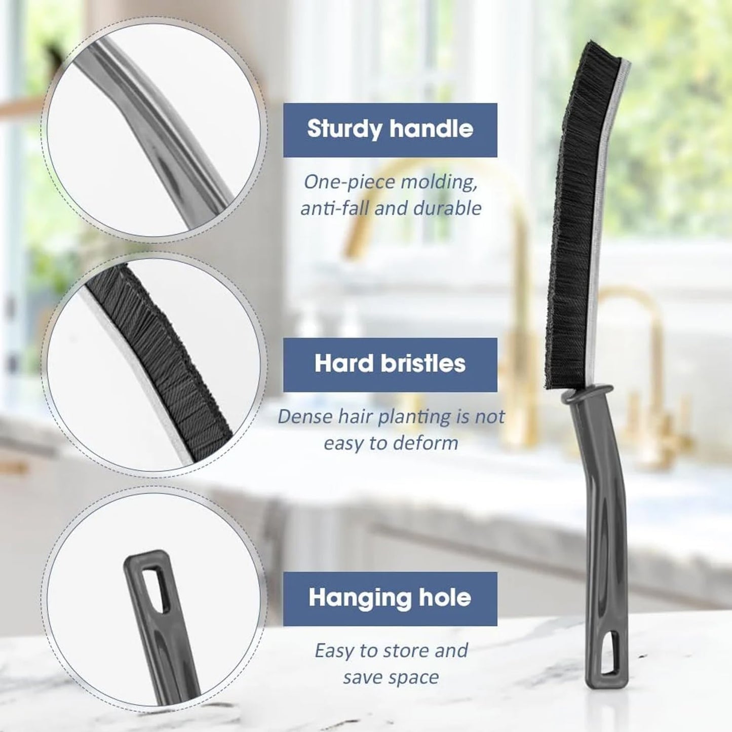 2 PCS Plastic Gap Cleaning Brush, Bathroom Gap Cleaning Brush, Clean The Dead Corners of Kitchen Tiles, Multifunctional Window Slots, Multi-Purpose Door Window Track Deep (2)