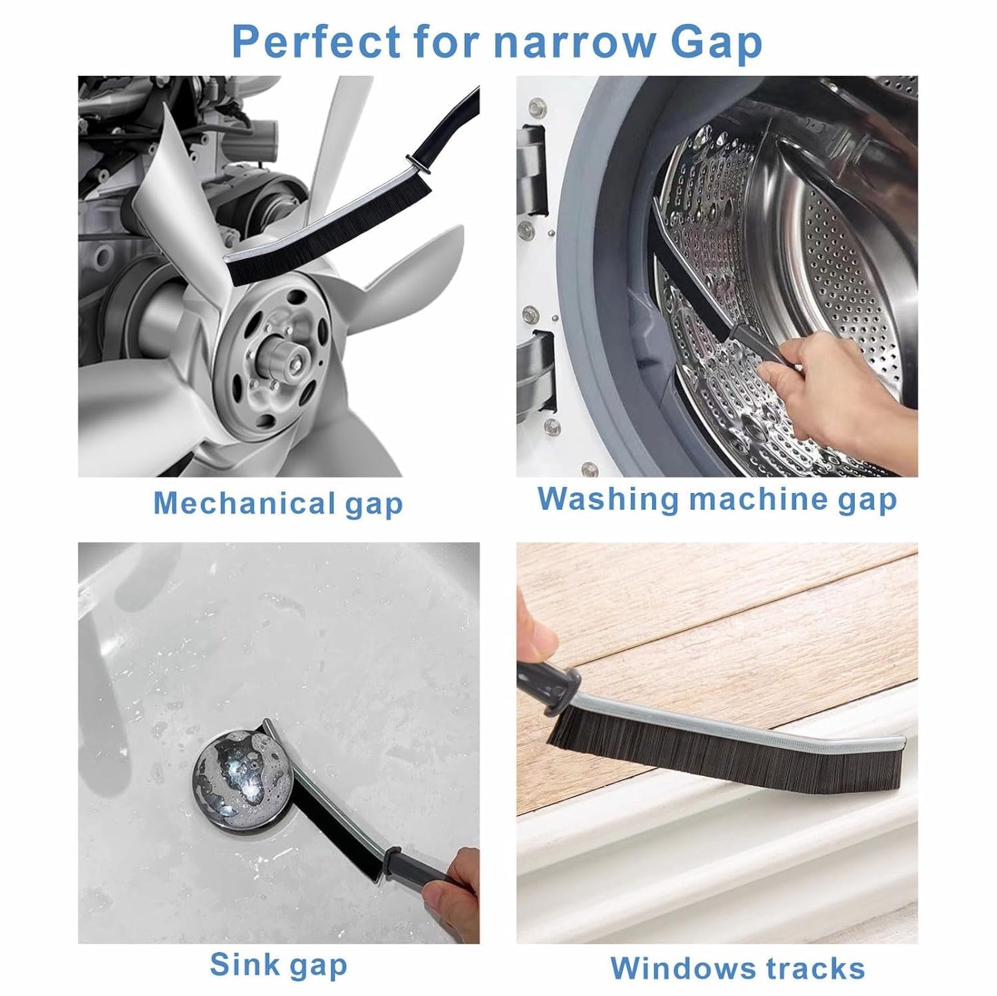 2 PCS Plastic Gap Cleaning Brush, Bathroom Gap Cleaning Brush, Clean The Dead Corners of Kitchen Tiles, Multifunctional Window Slots, Multi-Purpose Door Window Track Deep (2)