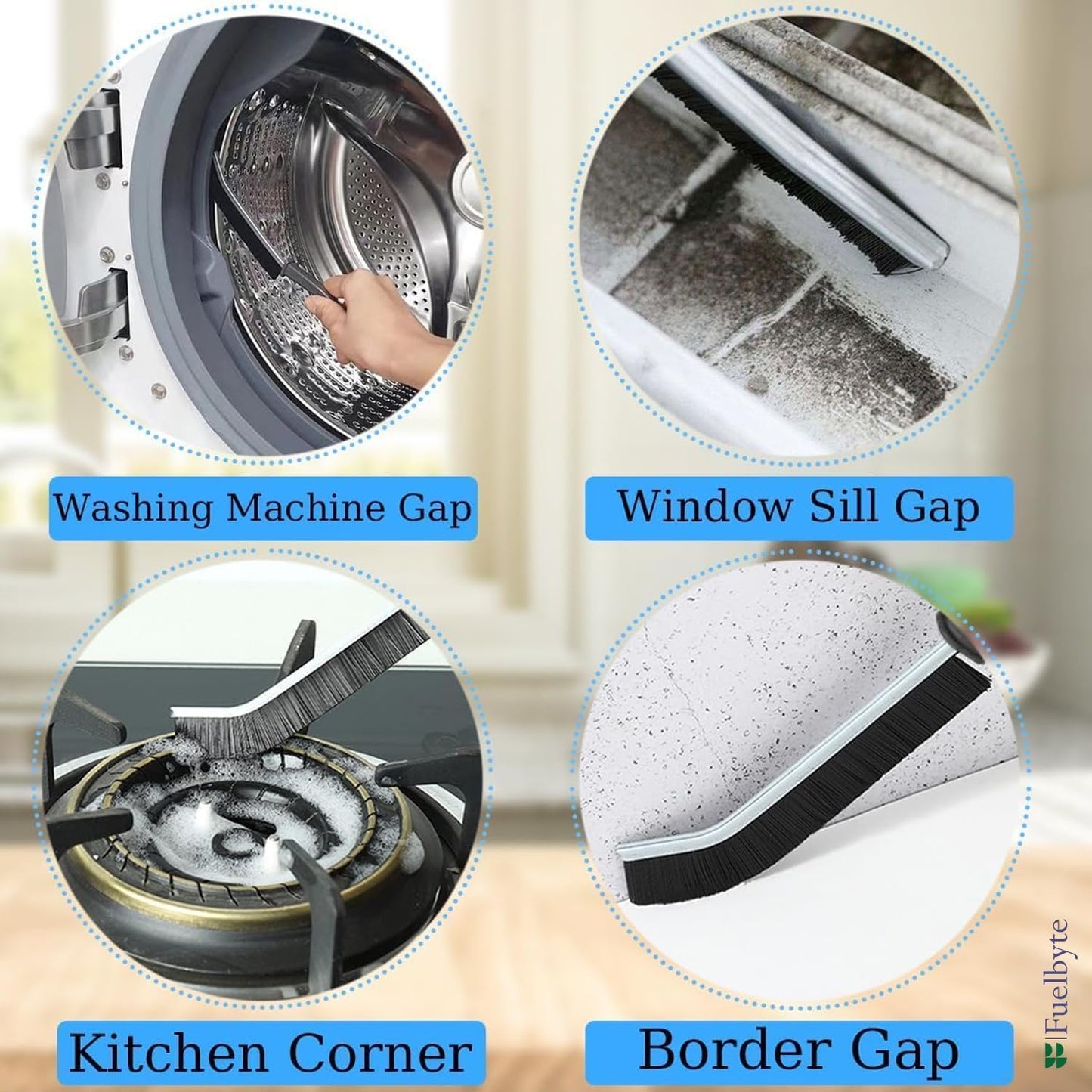 2 PCS Plastic Gap Cleaning Brush, Bathroom Gap Cleaning Brush, Clean The Dead Corners of Kitchen Tiles, Multifunctional Window Slots, Multi-Purpose Door Window Track Deep (2)
